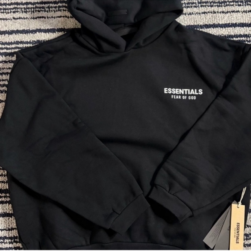 Black Essential Hoodie Set